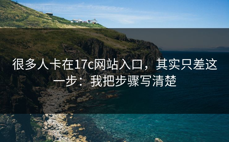 很多人卡在17c网站入口，其实只差这一步：我把步骤写清楚