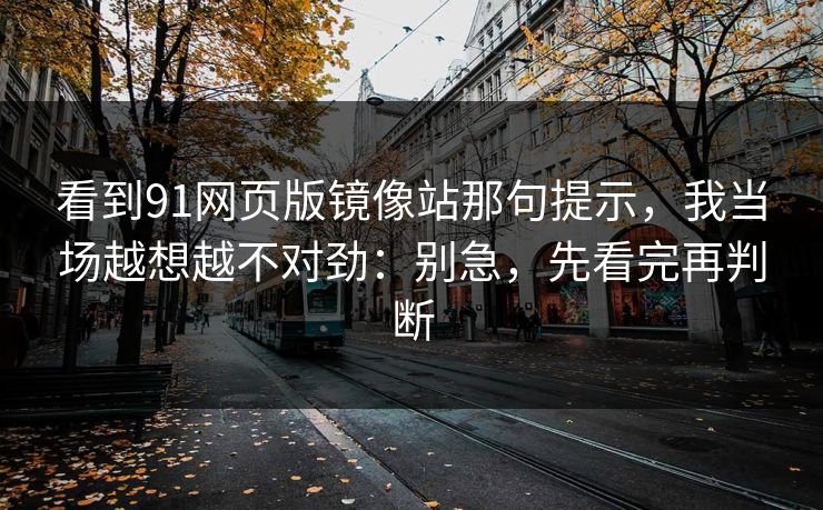 看到91网页版镜像站那句提示，我当场越想越不对劲：别急，先看完再判断