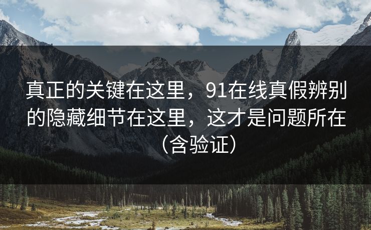 真正的关键在这里,91在线真假辨别的隐藏细节在这里,这才是问题所在(含验证) 真正的关键在这里,91在线真假辨别的隐藏细节在这里,这才是问题所在(含验证)